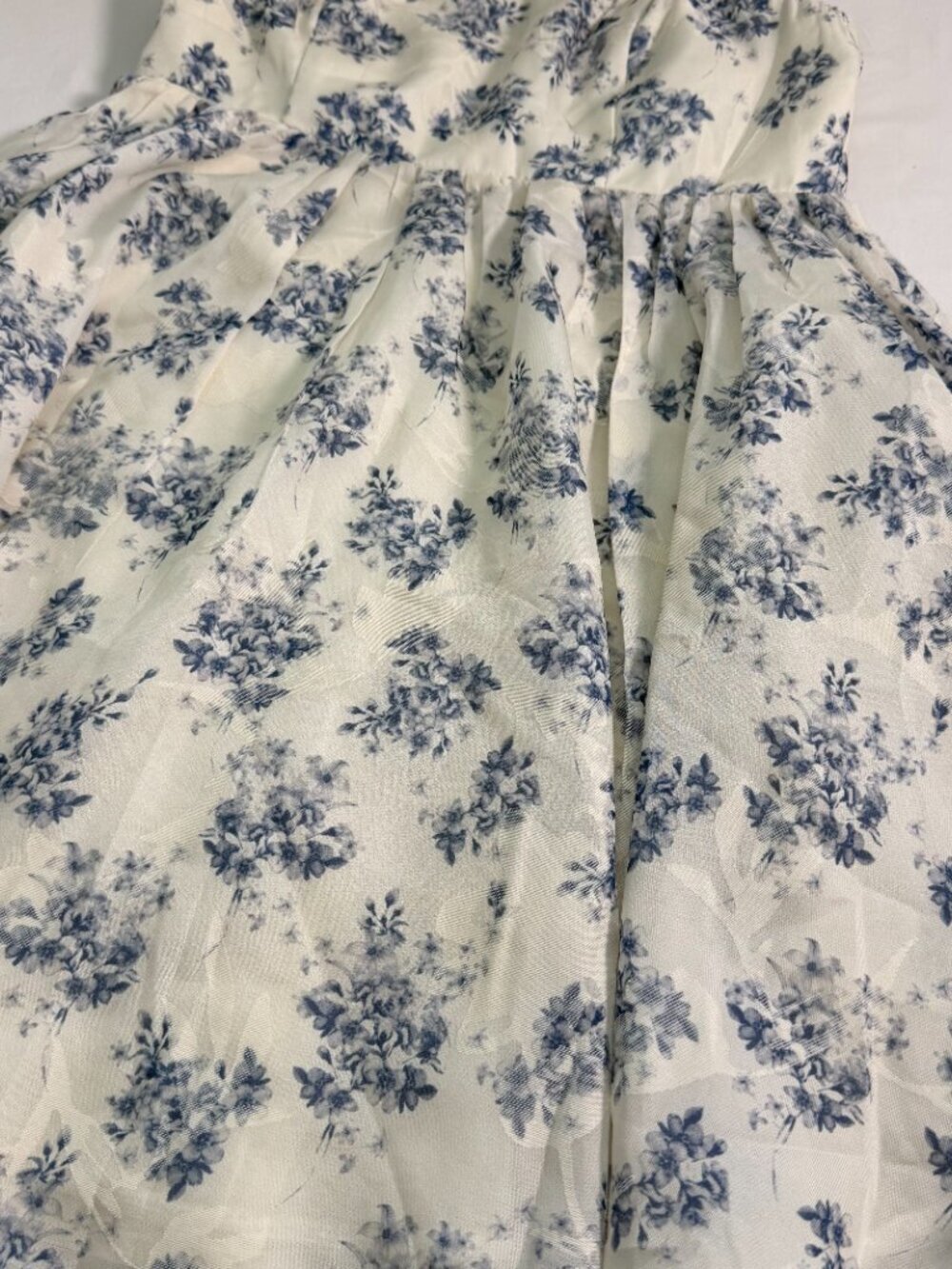 Selfie Leslie Strapless Babydoll Mini Dress Blue Floral XS NWT Cottagecore - Picture 8 of 13